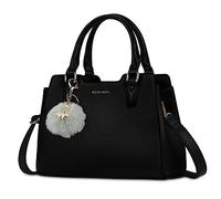 IGOLUMON Handbags for Women PU Leather Women's Top-Handle Bags Designer Handbags for Women Anti Theft Tote Bag with Pompom