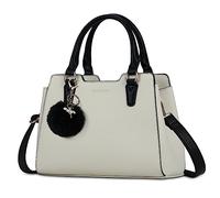 IGOLUMON Handbags for Women PU Leather Women's Top-Handle Bags Designer Handbags for Women Anti Theft Tote Bag with Pompom