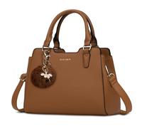 IGOLUMON Handbags for Women PU Leather Women's Top-Handle Bags Designer Handbags for Women Anti Theft Tote Bag with Pompom
