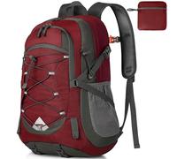 IGOLUMON Hiking Backpack 40L Lightweight Foldable Backpack for Men Women Durable Water Resistant Daypack Rucksack for Camping Cycling Climbing Walking Mountaineer Outdoor Sports (Red)