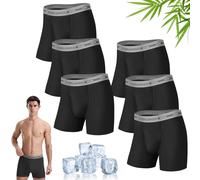 IGOLUMON Mens Bamboo Boxers Shorts 6 Multipack Breathable Underwear Briefs with Elastic Waist and 3D Pouch Comfortable Anti Chafing Cycling Shorts Mens Fit Underpants Hipsters