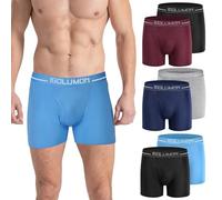 IGOLUMON Mens Bamboo Boxers Shorts Multipack 6 Pack Breathable Mens Underwear Open Fly Pouch Briefs With Elastic Waist Trunks Hipster