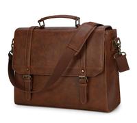 IGOLUMON Messenger Bag Waterproof Leather Laptop Bag 18 Inch
