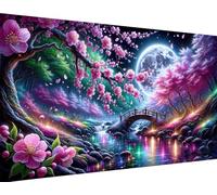 igoodom Large Diamond Painting, Landscape Large Diamond Art Kits for Adults, Full Drill Round Big Diamond Painting, DIY Gem Art and Crafts for Home Wall Decor Gift 27.5 X 15.7inch