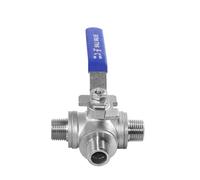 IGOQTHSQE 1/2" 3/4" Male Thread Three 3 Way Ball Valve DN15 DN20 Stainless Steel 304 Handle Valves L T Port(T Port,0.75 Inch)