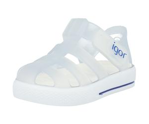 Igor Star Transparent White Sandals Washable Beach Shoes Kids Comfort Insole