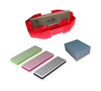 IGOSKI Snowboard Ski Edge Bevel Tuning ski Wax kit，Snowboard Tool，ski Edge Sharpener Tuner Side Ski Angle Tool & Diamonds & Gummi Stone (Tool+Diamonds + Gummi Stone) (Red)