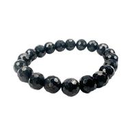 Igox Shungite Authentic Bracelet Faceted Beads 9 mm - Natural Stone Crystal Protection Sacred Meditation Energy