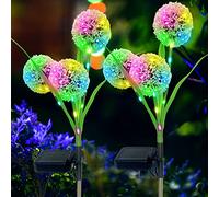 IGRARK Solar Lights for Outdoor Garden, Pack of 2 Solar Lights Garden Decoration with Colour-Changing LED Dandelion, IP65 Waterproof Solar Flower Lamps for Patio, Lawn, Yard, Outdoor (Dandelion