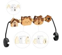 iGRATENS Baby Bouncer Toy Bar, Pram Toys for Baby Bouncer Soft & Bliss, Easy to Attach and Remove, 360°Rotating Natural Wooden Toys, Three-dimensional Double-Sided Raised Design