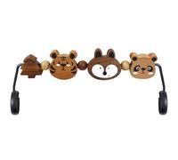 iGRATENS Baby Bouncer Toy Bar - Toy Bar for Baby Bouncer Soft & Bliss, Easy to Attach and Remove, 360°Rotating Natural Wooden Toys, Exciting Design for Curious Babies, Safari Animals