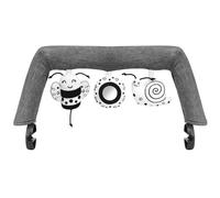 iGRATENS Baby Bouncer Toy Bar, Toy Bar for Baby Bouncer with 3 PCS Sensory Toys, Easy to Attach and Remove, Skin -Friendly, Machine Washable, Black and White, Soft