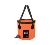 iGreely Folding Bucket, 12L Handy Folding Bucket, Easy to Clean with Tap - Perfect for Plumbing, Cleaning, Camping, Hiking, Fishing (Orange, 12L)
