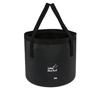 iGreely Folding Bucket - Foldable Camping Storage Container Collapsible Bucket 12L 15L 20L Portable Lightweight Pail for Camping Traveling Hiking Fishing Boating and Gardening (Black, 20L)
