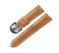IGRIXLSD 1PC Genuine Leather Watch Band, Quick Release, Compatible with 20 22 24 26mm, Wrist Strap Replacement, with Black Buckle, Brown, 24mm