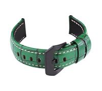 IGRIXLSD 1PC Leather Wrist Strap, Adjustable Watch Band Replacement Compatible with 20 22 24 26mm for Men and Women, Green, 24mm