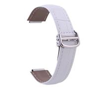 IGRIXLSD 1PC Leather Wrist Strap, Waterproof Watch Band Replacement Compatible with 14 16 18 20 22mm for Men and Women, White, S