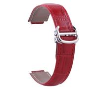 IGRIXLSD 1PC Leather Wrist Strap, Waterproof Watch Band Replacement Compatible with 14 16 18 20 22mm for Men and Women, Red, L