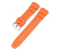 IGRIXLSD 1PC PU Watch Band 18mm, Anti Slip Adjustable Waistband Replacement Fits for AQ-S810W AE-1000 AE-1200, Orange, One Size
