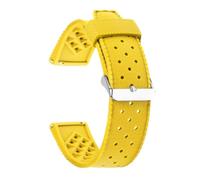 IGRIXLSD 1PC Quick Release Watch Band Compatible with 20 22mm, TPU Breathable Wrist Strap Replacement for Men and Women, Yellow, 22 mm