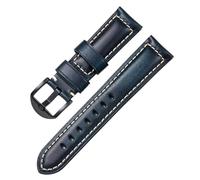 IGRIXLSD 1PC Vintage Leather Watch Band, Compatible with 20 22 24 26 18mm, Waterproof Wrist Strap Replacement, for Men and Women, Blue, 18mm