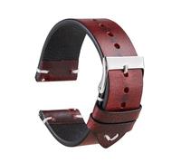 IGRIXLSD 1PC Watch Band, Compatible with 18 20 22mm, Quick Release Waterproof Leather Wrist Strap Replacement, Red, 20mm