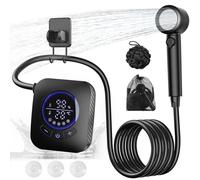 IGRL Portable Shower - 8000mAh Rechargeable Camping Shower Pump with Bath Sponge, 4 Spray Modes, IPX8 Waterproof, Ideal for Outdoor Camping, Travel, Car Washing, Pet Bathing, and Watering Plants