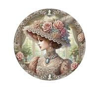 Igtefte Charming Lady Tin Sign Vintage Style Home Bar Garden Wall Plaque Decor Metal Poster 8x8 Inch