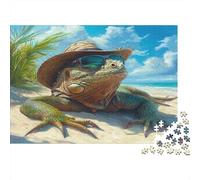 Iguana 1000 Piece Jigsaw Puzzles for Adults Galapagos Islands DIY Toys Relax Puzzles Games Impossible Puzzles Games Gift Multi Colour Educational Games 1000pcs (75x50cm)