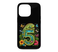 Iguana Five 5yr 5th Birthday Reptile 5 Year Old Boys Gifts Case for iPhone 13 Pro