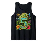 Iguana Five 5yr 5th Birthday Reptile 5 Year Old Boys Gifts Tank Top