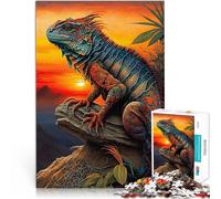 Iguana in sunset1000 Piece Puzzle For teenagers Stress Reliever Difficult Challenge for is ideal as a gift for the whole family 38x26cm