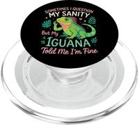 Iguana Sometimes I Question My Sanity But My Iguana Told Me PopSockets PopGrip for MagSafe