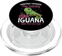 Iguana Sometimes I Question My Sanity But My Iguana Told Me PopSockets PopGrip for MagSafe