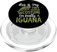 Iguana This Is My Tiny Human Costume I'm Really A Iguana PopSockets PopGrip for MagSafe