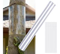 Iguana Tree Wrap Reusable Trunk Protector, Smooth Plastic Tree for Climbing Barrier, Clear PET Bark Cover with Tape, Outdoor Vermin and Film for Garden Safety(16 * 80in)