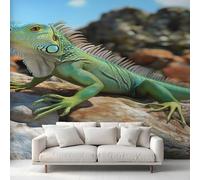 Iguana Wallpaper, Iguana Animal Wall Mural, Bedroom Wallpaper for Living Room, Home Decor, Photo Wall Paper, 130 x 80 cm DD&CUQ