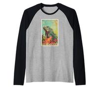 Iguanas Iguana Tarot Card Raglan Baseball Tee