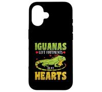 Iguanas left footprints on my hearts - Iguana Case for iPhone 16