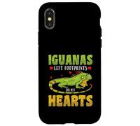 Iguanas left footprints on my hearts - Iguana Case for iPhone X/XS
