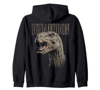 Iguanodon Face Dinosaur Wildlife Nature Dino Iguanodon Zip Hoodie