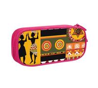 IguaTu African National Patterns Large Capacity Pencil Case - Double Layer Stationery Organiser for School, Office, Travel Use