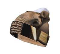 IguaTu African Wild Animals Elephant Warm Knit Beanie Winter Hat for Men and Women Soft Stretchy Thermal Hat for Everyday Cold Weather Comfort