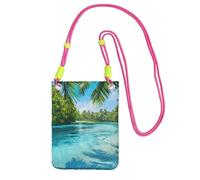 IguaTu Aitutaki lagoon, Cook Islands Crossbody Phone Bag for Women Lightweight Water-Resistant Twill Shoulder Purse Small Travel Handbag