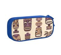 IguaTu Aloha Tiki Pattern Large Capacity Pencil Case - Double Layer Stationery Organiser for School, Office, Travel Use