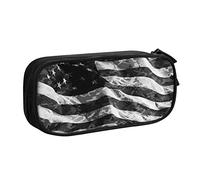 IguaTu American Flag Pencil Case, Large Capacity Double Layer Student Pencil Case - Durable Oxford Fabric School and Office Supplies Organizer