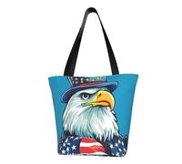 IguaTu bald eagle art Women Casual Shoulder Tote Bag Large Capacity Lightweight Handbag with Zipper for Shopping Travel and Daily Use