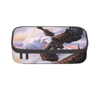 IguaTu Bald Eagle Large Capacity Pencil Case for School, Stationery Organiser Pouch with Compartments, Zipper Bag