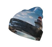 IguaTu Beach Lighthouse Warm Knit Beanie Winter Hat for Men and Women Soft Stretchy Thermal Hat for Everyday Cold Weather Comfort