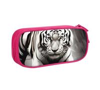 IguaTu Black and White Tiger Large Capacity Pencil Case - Double Layer Stationery Organiser for School, Office, Travel Use
